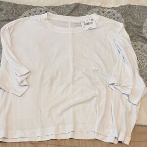 American Eagle White Ribbed Tee